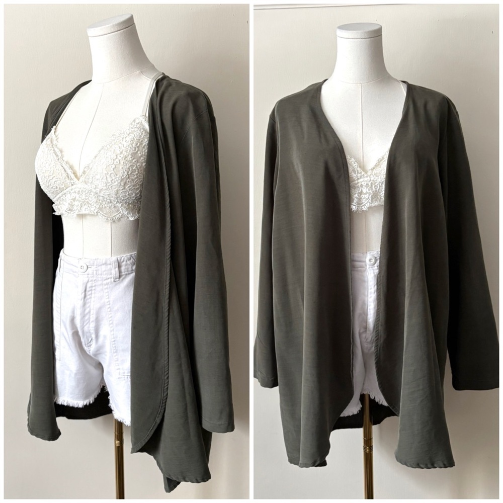 Olive Green Women's Tunic Cardigan